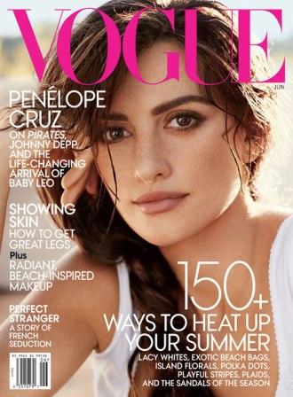 Penélope Cruz espléndida en portada de Vogue USA, junio 2011