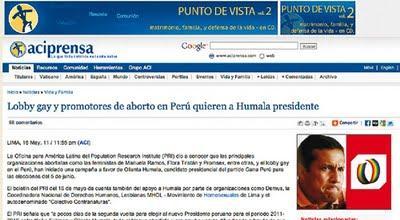 DIARIO 16: HOMOFOBIA CLERICAL CONTRA OLLANTA HUMALA