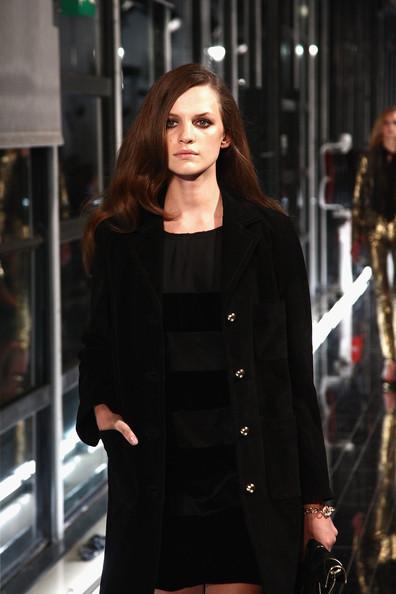 A model walks the runway at the Mango new collection launch at Centre Pompidou on May 17, 2011 in Paris, France.