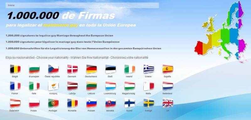 1.000.000 de Firmas para legalizar el matrimonio gay en toda la Unión Europea
