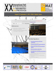 XX International Fall Workshop on Geometry and Physics en el ICMAT