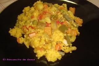 ARROZ CON VERDURAS Y GAMBAS