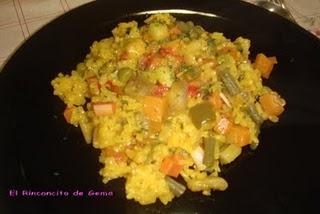ARROZ CON VERDURAS Y GAMBAS