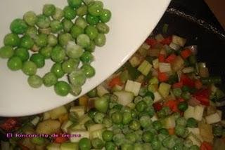 ARROZ CON VERDURAS Y GAMBAS