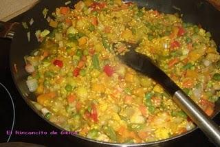 ARROZ CON VERDURAS Y GAMBAS