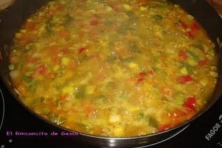 ARROZ CON VERDURAS Y GAMBAS