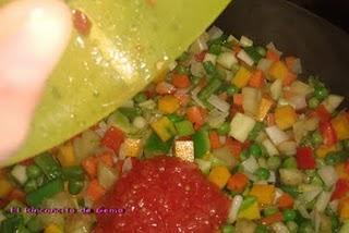 ARROZ CON VERDURAS Y GAMBAS