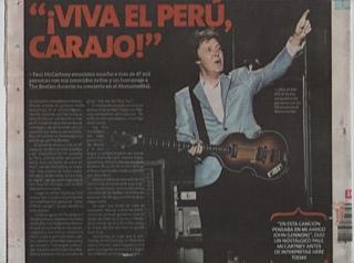 Peru Press - Up and Coming Tour