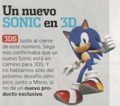 [3DS] Nintendo Acción confirma un Sonic para 3DS