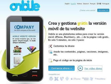 Onbile, Crea gratis la versión móvil de tu web. Onbile, Crea gratis la versión móvil de tu web.