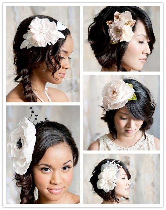 Tocados de flores grandes para novias