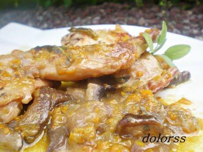 Conejo marinado con salvia