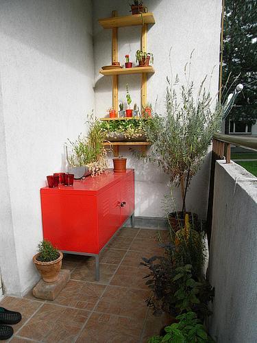 Repurposed IKEA on the balcony