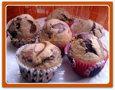 MAGDALENAS DE CHOCOLATE VETEADAS