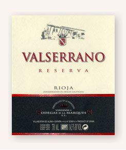 VALSERRANO RESERVA 2005 ( Viñedos y Bodegas de la Marquesa - DOCa. Rioja )