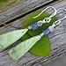 serpentine, kyanite, hill tribe fine silver, and sterling silver earrings