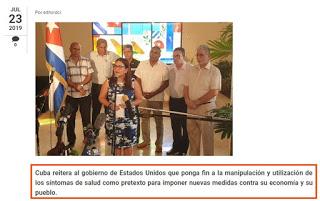 Rechaza Cuba estudio sobre alegado incidente a diplomáticos de EE.UU. [+ video]