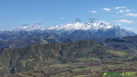 Vista de los Picos de Europa desde el Mirador de Següencu