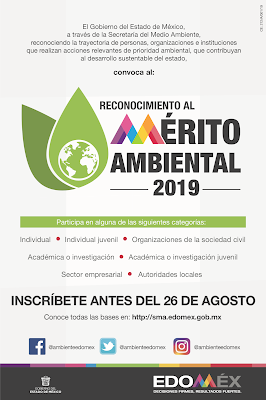 CONVOCA GEM A PARTICIPAR POR EL PREMIO “RECONOCIMIENTO AL MÉRITO AMBIENTAL 2019”