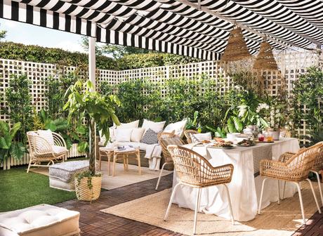 La terraza de una famosa influencer con muebles de IKEA