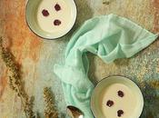 Sopa fría Chocolate Blanco Gelatina Arándanos