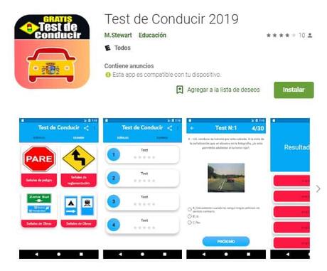 Aplicaciones para hacer tests para el examen de conducir (el teórico).