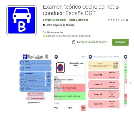 Aplicaciones para hacer tests para el examen de conducir (el teórico).