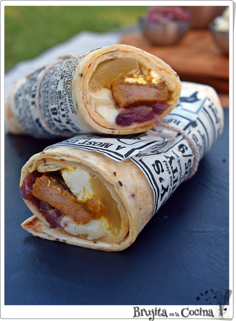 Wraps solomillo cajun con queso y piña Wraps solomillo cajun con queso y piña