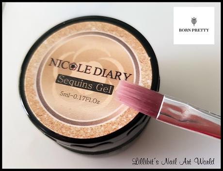 Manicura con Sequins Gel de Nicole Diary (de venta en Born Pretty Store)