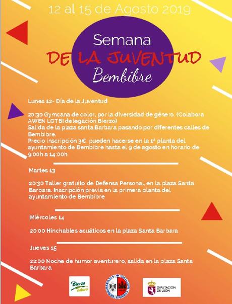 Semana de la Juventud en Bembibre del 12 al 15 de agosto Semana de la Juventud en Bembibre del 12 al 15 de agosto