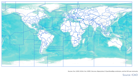 ¿Cómo se divide el espacio aéreo en el mundo?
