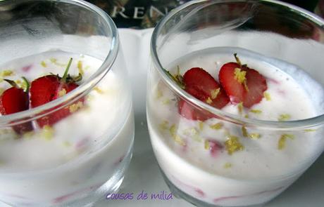 Crema helada de fresas y queso