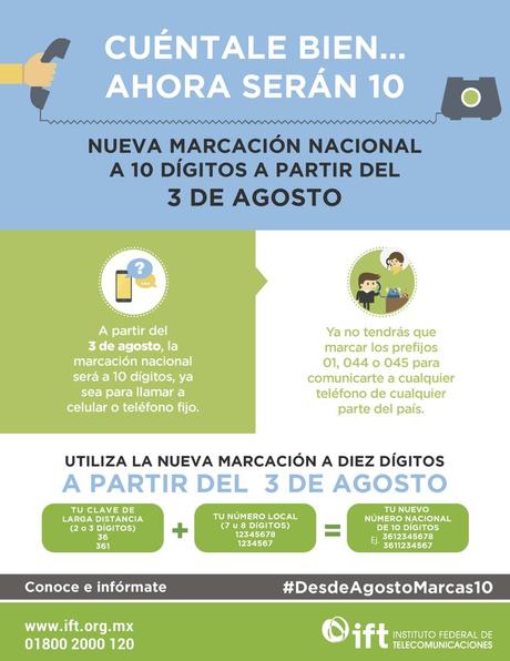 #ATENCION; Cambia marcación a nivel nacional; desaparece 01, 044 y 045