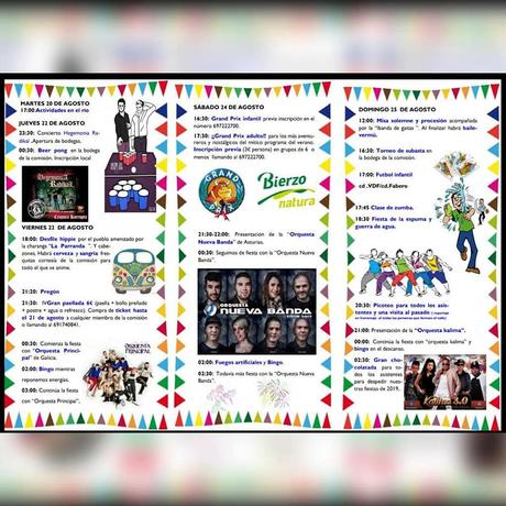 Grandes Fiestas en el Valle de Finolledo. 22 al 25 de agosto 2019