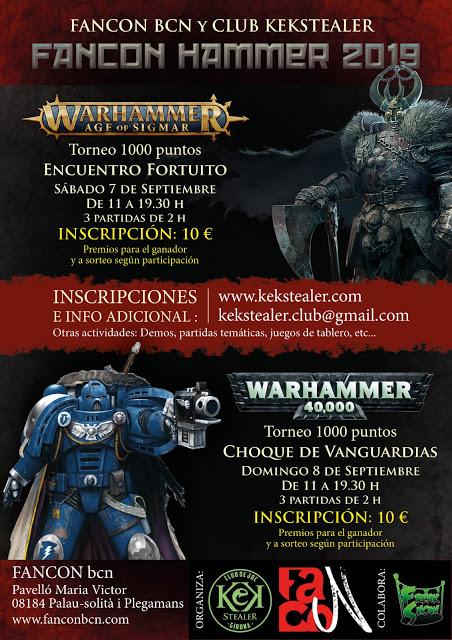 Torneos de AoS y W40K en la FANCON 2019 (Barcelona), y mas