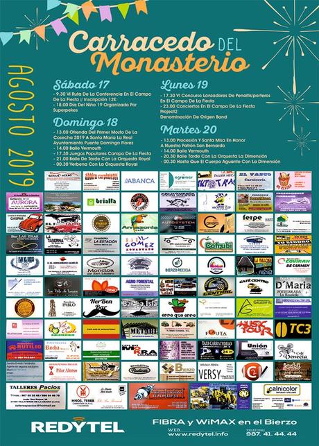 Grandes Fiestas en Carracedo del Monasterio. 17 al 20 de agosto 2019