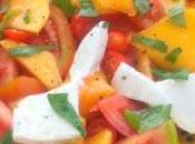 Ensalada melocoton tomate mozzarella
