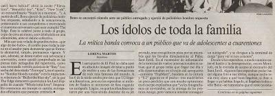 Vídeos de conciertos: U2 el 8 de agosto de 2001 en el Palau Sant Jordi de Barcelona