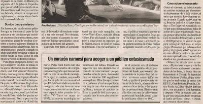 Vídeos de conciertos: U2 el 8 de agosto de 2001 en el Palau Sant Jordi de Barcelona