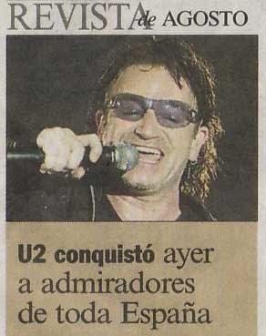 Vídeos de conciertos: U2 el 8 de agosto de 2001 en el Palau Sant Jordi de Barcelona