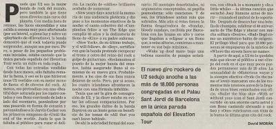 Vídeos de conciertos: U2 el 8 de agosto de 2001 en el Palau Sant Jordi de Barcelona