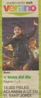 Vídeos de conciertos: U2 el 8 de agosto de 2001 en el Palau Sant Jordi de Barcelona