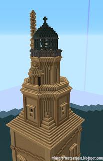 Réplica Minecraft de la Torre de Hércules, La Coruña, Galicia, España.