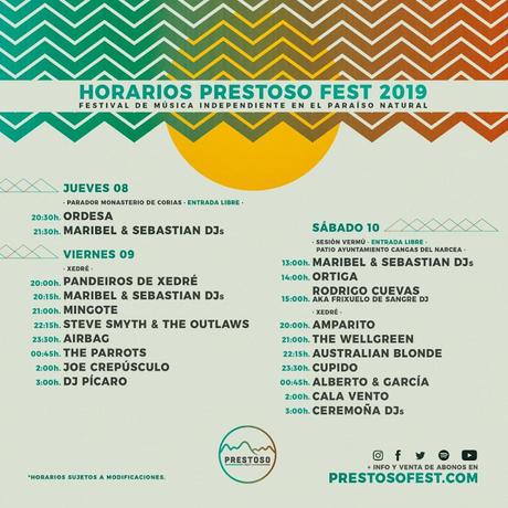 Horarios Prestoso Festival 2019