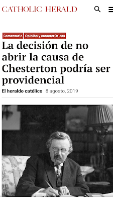 HABRÁ QUE ESPERAR... Sobre la causa de beatificación de Chesterton