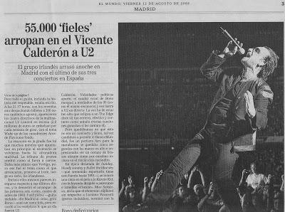 Vídeos de conciertos: U2 el 11 de agosto de 2005 en el Vicente Calderón de Madrid
