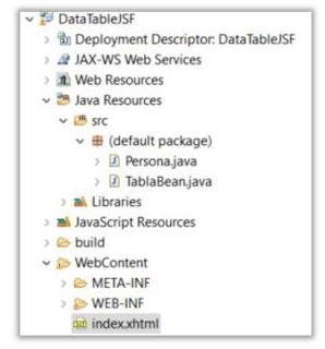 USO DEL DATA TABLE EN JSF.