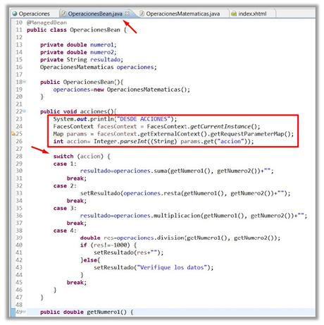 Ejemplo Operaciones Matemáticas con JSF