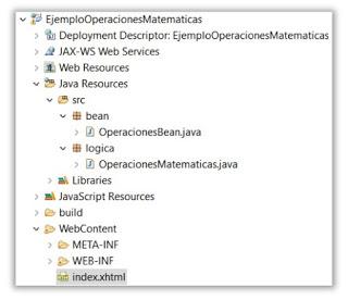 Ejemplo Operaciones Matemáticas con JSF