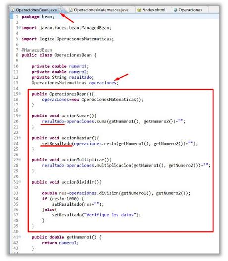 Ejemplo Operaciones Matemáticas con JSF